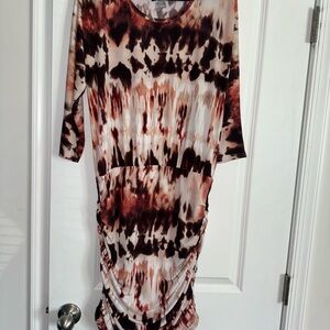 Venus Tie Dye Ruched Bodycon Dress Size Medium